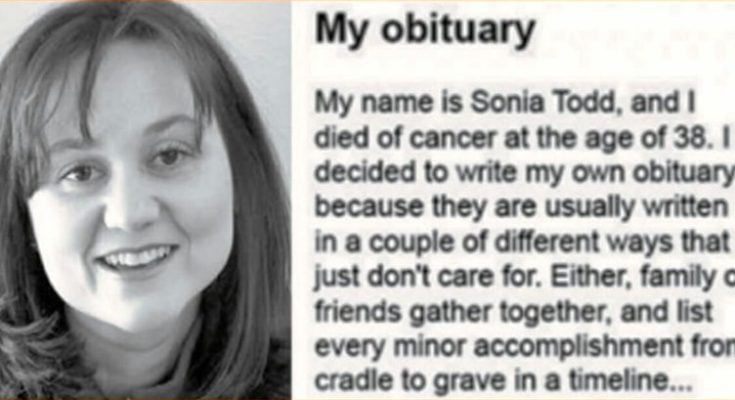 38-year-old woman wrote her own obituary, we all need to read it