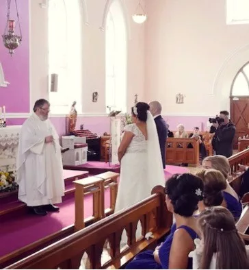 Wedding is stopped by a voice at the back of the church – then bride turns around and bursts into tears