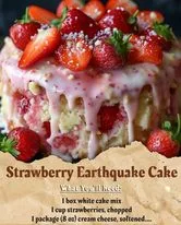 Strawberry Earthquake Cake