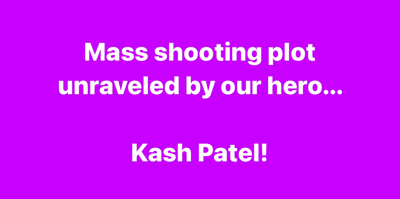 NEW: Kash Patel’s FBI Foils Mass Shooting Plot By U.S. Soldier